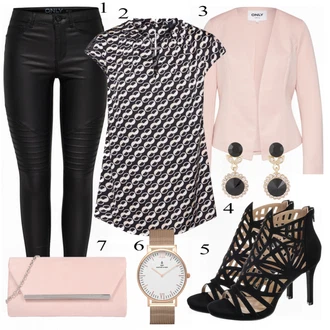 Vysoké Podpatky Outfit s Černá/Béžová/Oranžová Bullboxer "Obchodní Styl"