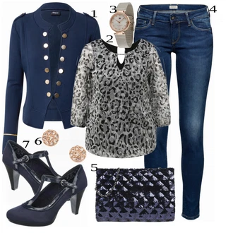 outfit mit Modra Visoka petka Bugatti "Zimska outfit"