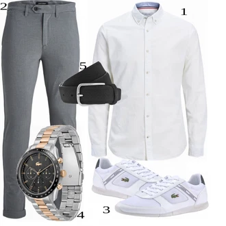 outfit mit Siva/Bela Superga Lacoste "Poslovna oblačila"