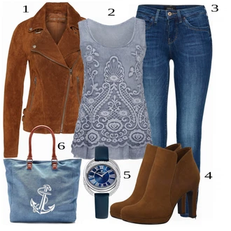 Outfit sa Crvena Kožna Jakna Freaky Nation "Poslovni Outfit"