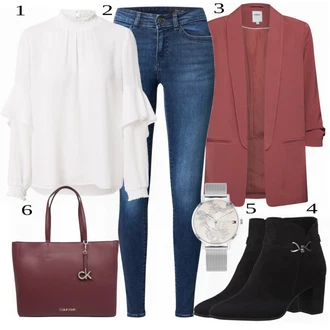 Outfit s Černá Kozačka MARCO TOZZI "Kancelářský Outfit"