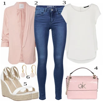 Outfity pro práci Plnější Postavou Léto s Bílá/Krémová/Šedá Tunika/Tričko & Top Móda Pro Plnoštíhlé/Halenka Móda Pro Plnoštíhlou Only "Kancelářský Outfit"