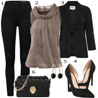 Outfit s Modrá Bota Na Podpatku Raid "Kancelářský Outfit"