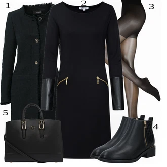 Outfit s Černá Punčocháče Swedish Stockings "Kancelářský Outfit"