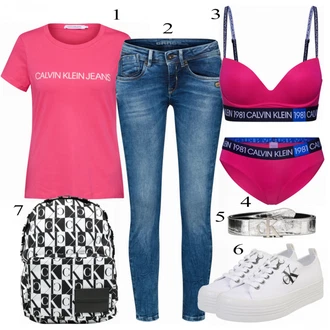 Outfit s Šedá Teniska Calvin Klein "Calvin Klein Džíny"