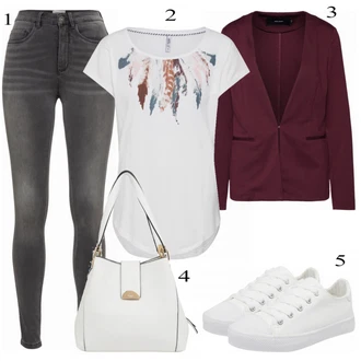 Outfit s Bílá Neformální tričko Hailys "Ležérní"