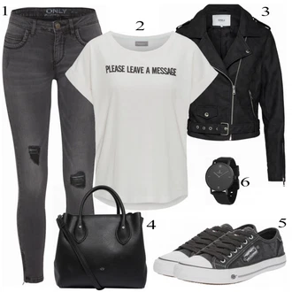 Outfit s Šedá/Černá Teniska Dockers by Gerli "Ležérní"