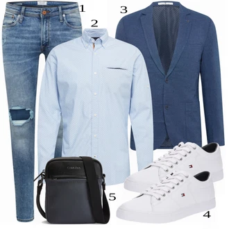 outfit mit Siva/Bela Superga Tommy Hilfiger "Priložnostna oblačila"