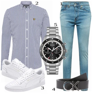 outfit mit Modra Srajca Lyle & Scott "Priložnostna oblačila"