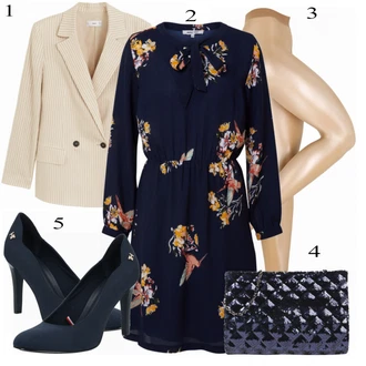 Outfit s Modrá Bota Na Podpatku Tommy Hilfiger "Ležérní Outfit"