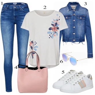 Outfit s Šedá Šněrovací Bota/Zimní bota/Nízká Teniska/Nízká bota na podpatku H.I.S "Ležérní Vzhled"