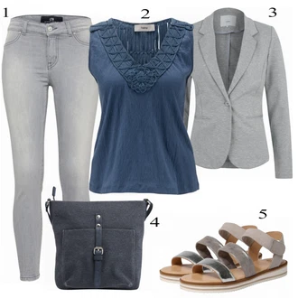 Ležérní outfity Kate s Šedá/Světle šedá Ichi "Ležérní Vzhled"