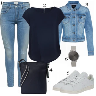 Outfit s Tmavě modrá Obchodní košile/Ležérní košile/Business košile/Košile s krátkým rukávem Only "Ležérní Vzhled"