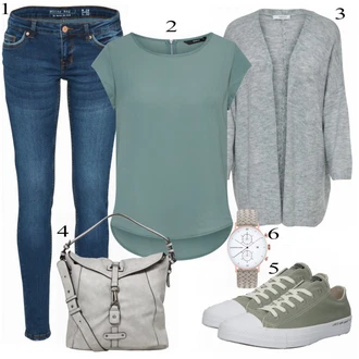 Outfit s Tyrkysový/Zelená Halenka a Tunika Tunika Only "Ležérní Vzhled"