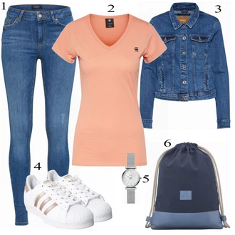 Outfit s Šedá/Stříbrný/Tmavě šedá/Bílá Náramkové hodinky/Dámské chytré hodinky/Řetízkové hodinky/Baterie hodinek Fossil "Ležérní Vzhled"