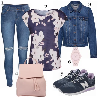 Outfit s Šedá Tričko Hailys "Ležérní Vzhled"