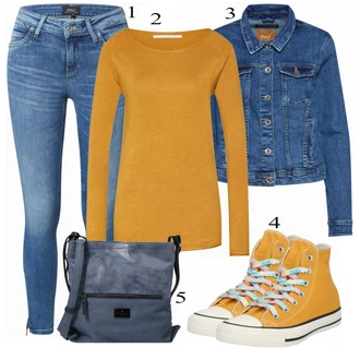 Outfit s Žlutá Teniska Converse "Ležérní vzhled"