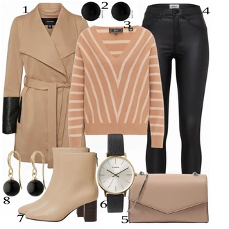 outfit mit Rjava/Bež Plašč VERO MODA "Poslovna oblačila"