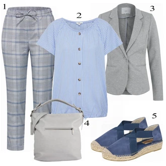 Ležérní outfity Kate s Šedá/Světle šedá Ichi "Elegantní"