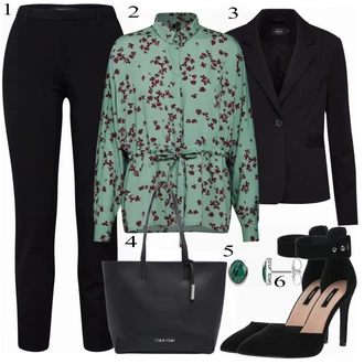 Outfit s Černá 7/8 Kalhoty Only "Elegantní"