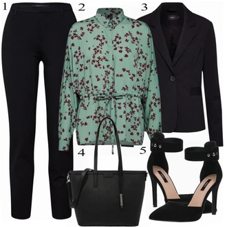 Outfit s Černá 7/8 Kalhoty Only "Elegantní"