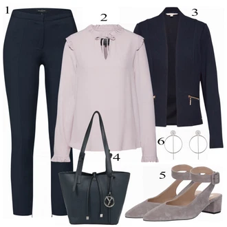 Outfit s Šedá Bota Na Podpatku About You "Elegantní"