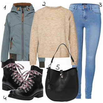 Outfity na zimu s Bé?ová Pletený Od?v Only "Codello style"