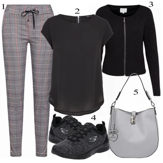 Outfit s Černá Halenka a Tunika/Tričko & Top Móda Pro Plnoštíhlé/Halenka Móda Pro Plnoštíhlou Only "Fajn"