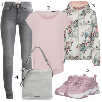 Outfit s Šedá/Tmavě šedá/Světle šedá Kožená bunda/Kotníková Bota/Džín s Nízkým Pasem/Zkrácené Džíny/Push up Džín/Džíny s Rozparkem/Džíny s Nízkým Sedem/Kožené Boty/Slim Fit Džíny/Džíny Regular Fit/Zimní bunda Ichi "Fajn"