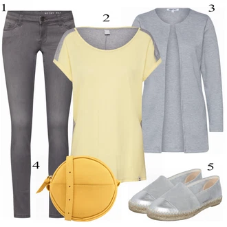 Kůže Outfit s Šedá/Stříbrný Espadrille pantofle/Espadrilka Espadrij L´originale "Fajn"