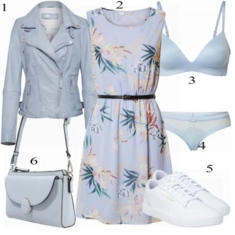 Outfit s Modrá/Šedá Kožené Bund Freaky Nation "Cool Look pro jaro"