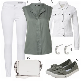 Outfit s Tmavě Zelená/Zelená/Tyrkysový Halenka Móda Pro Plnoštíhlou/Halenka a Tunika Tunika Only "Cool Look pro jaro"