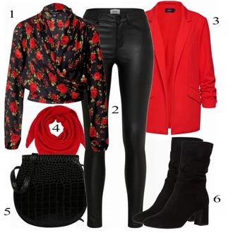 Casino Outfit s Fialová/Červená/Růžová Rozverná blůza/Crash blůza/Vzorovaná Halenka/Halenkové Body/Neobvyklá Halenka/Hedvábná Halenka/Carmen Blůza/Halenka se Stojatým Límcem/Halenka s Potiskem Dorothy Perkins "Cool Look pro jaro"Look: Vánoce, Koncert, Valentýn, 18. narozeniny, Banka, Bar, Casino, Biřmování, Večeře, Galavečer, Ibiza, Výročí, Opera, Párty, Rave, Narozeniny