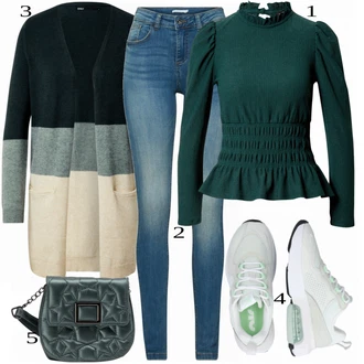 Sportovní Outfit s Modrá/Světle modrá/Tyrkysový Kožená bunda/Kožené Boty/Kožená Pánská Bund/Džíny s Rozparkem/Push up Džín/Slim Fit Džíny/Kotníková Bota/Džíny s Nízkým Sedem/Navlékací džíny B.young "Cool Look pro jaro"Look: Styl, Ležérní, Cool, Disko, Moderní, Bezešvé, Sportovní