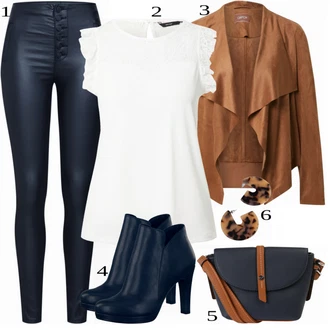 Lesk Outfit s Černá/Khaki/Tmavě šedá Kožená Kalhoty/Legíny Vinylový Legín/Tregíny/Kožený Legíny/Kalhoty z Umělé Kůže/Legíny s Vysokým Pasem/Legíny Kožený Vzhled Only "Cool Look pro jaro"