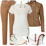 Bež, Smeđe Traper Jakne Outfiti image