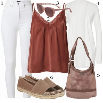 Kůže Outfit s Hnědá/Béžová Espadrille pantofle/Espadrille sandál Espadrij L´originale "Cool Everyday Outfit"