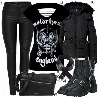 Outfit s Černá Kozačka river island "Cool Everyday Outfit"
