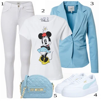 outfit mit Modra Torba za čez ramo Love Moschino "Kul alltagsoutfit"