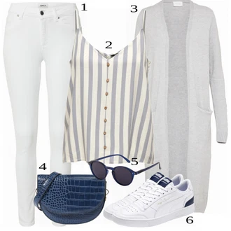 Vintage outfity Zima s Šedá/Světle šedá Pletenina veľkej veľkosti Vila "Lehký outfit"