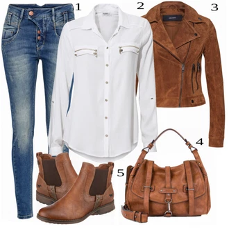 Outfit s Šedá Dlouhé Kardigany/Tunika/Zvonová Kalhoty/Dlouhý Zimní Kabát/Dlouhá tylová sukně/Košile Heine "Skvělý Podzimní Outfit"