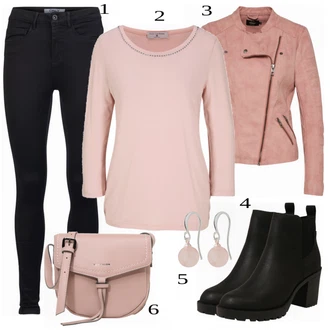 Outfit s Černá/Tmavě modrá Legíny s Podšívkou/Teplé Legíny/Kožená bunda/Neprůhledný Legíny/Sportovní Legína/Formovaná Legína/Bavlněné Legíny/Legíny s Rozparkem/Pletený Legín Only "Skvělý Podzimní Outfit"