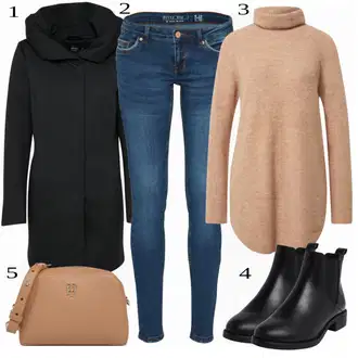 Outfit s Černá Přechodový Kabát/Softshellový Kabát/Kabát s Kapucí/Lodenový kabát/Scuba Kabát Only "Skvělý Podzimní Outfit"