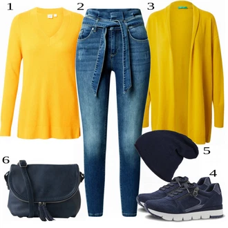 Outfit s Modrá Teniska MARCO TOZZI "Skvělý Podzimní Outfit"