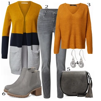 Ležérní outfity Business Zima s Stříbrný/Šedá Přívěsek do ucha/Visací Pilgrim "Skvělý Podzimní Outfit"Look: Styl, Business, Elegantní, Krásný, Old Money, Steampunk, Retro, 80tá léta