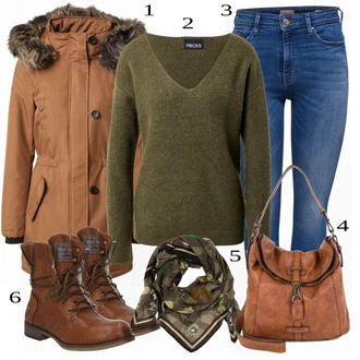 Normální Outfit s Hnědá Kabát/Zimní Parka/Zimní bota Only "Skvělý Podzimní Outfit"