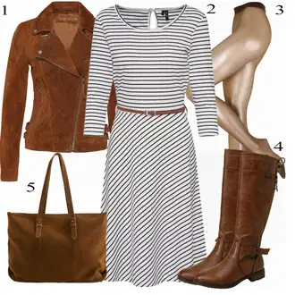 Outfity na podzim s Šedá Šaty s výstřihem/Šaty Móda Pro Plnoštíhlou/Šaty s Páskem/Košilové šaty VERO MODA "Skvělý podzimní Outfit"