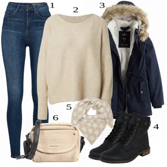 Outfit s Černá/Tmavě Modrá/Modrá Kozačka Šněrovací Kotníková Bota/Klasická Kozačka/Kotníková Bota s Podšívkou/Bojová Bota/Plochá Kotníková Bota/Motorkářská bota Rieker "Skvělý Podzimní Outfit"