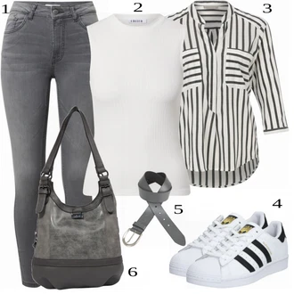 Outfity na festival Podzim s Šedá/Černá/Tmavě šedá/Khaki Velká taška/Taška/Klasická Taška Přes Rameno/Taška Přes Rameno/Brašna/Shopper taška/Sportovní Taška Přes Rameno/Taška Na Rameno Tom Tailor "Ulice Styl Outfit"