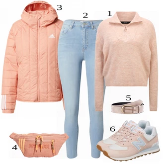 Outfit sa Pink/Bež/Plava Tenisica New Balance "Tvoj otmjeni outfit"